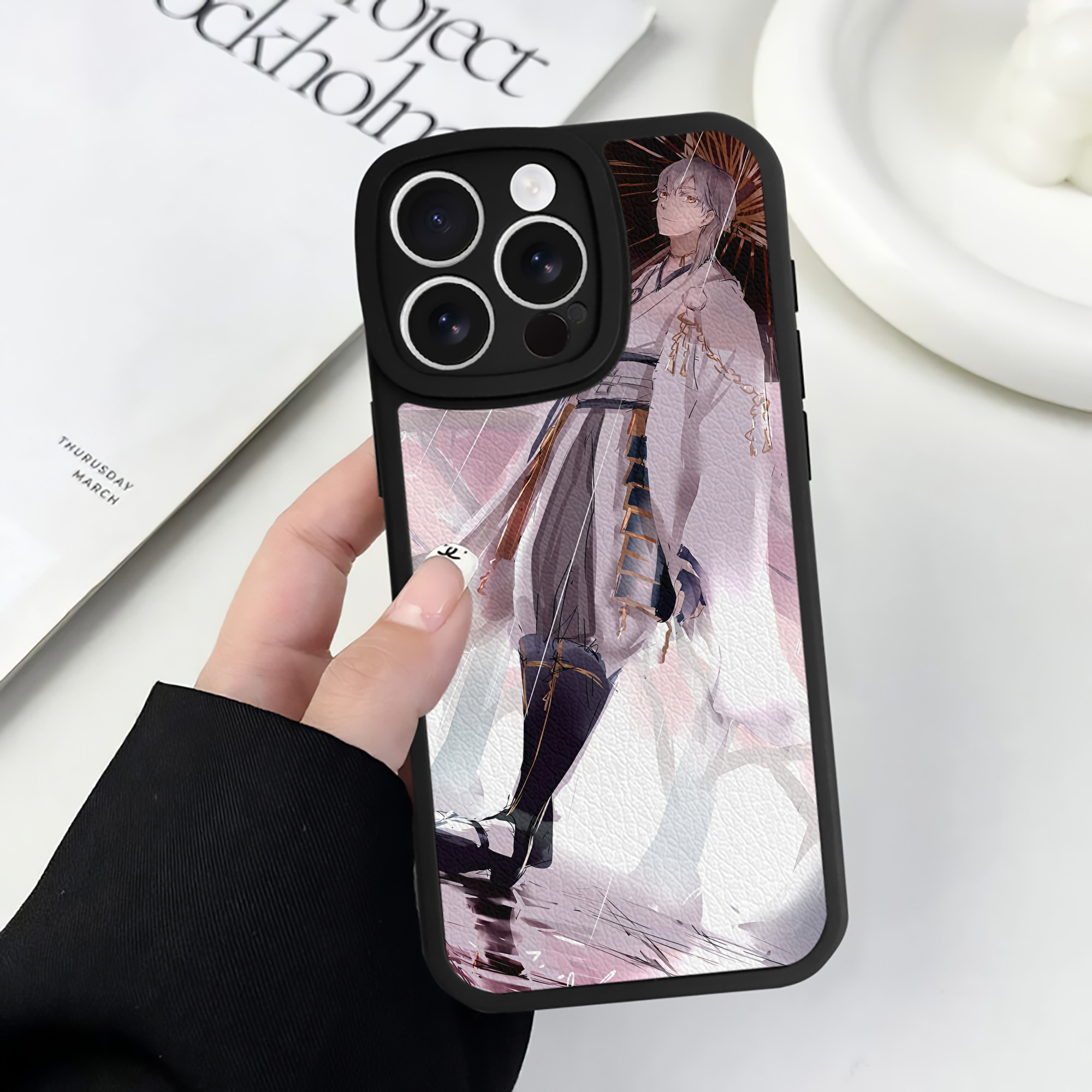 （画像用） 刀剣乱舞 Touken Ranbu 【iPhone 16シリーズ対応】シリコンスマホケース（レザー調） 材質：シリコン
